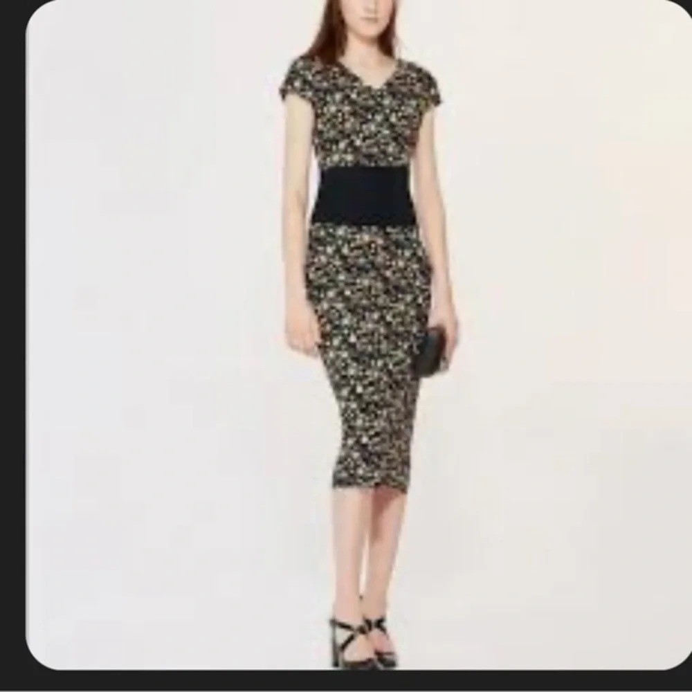 Tory Burch floral Juillet viscose side tip up sleeveless stunning dress size M